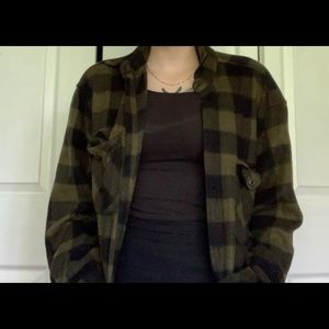 MOUNTAIN RIDGE green fleece flannel